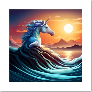 Mystical Unicorn Horizon - Dawn and Dreamscape Posters and Art